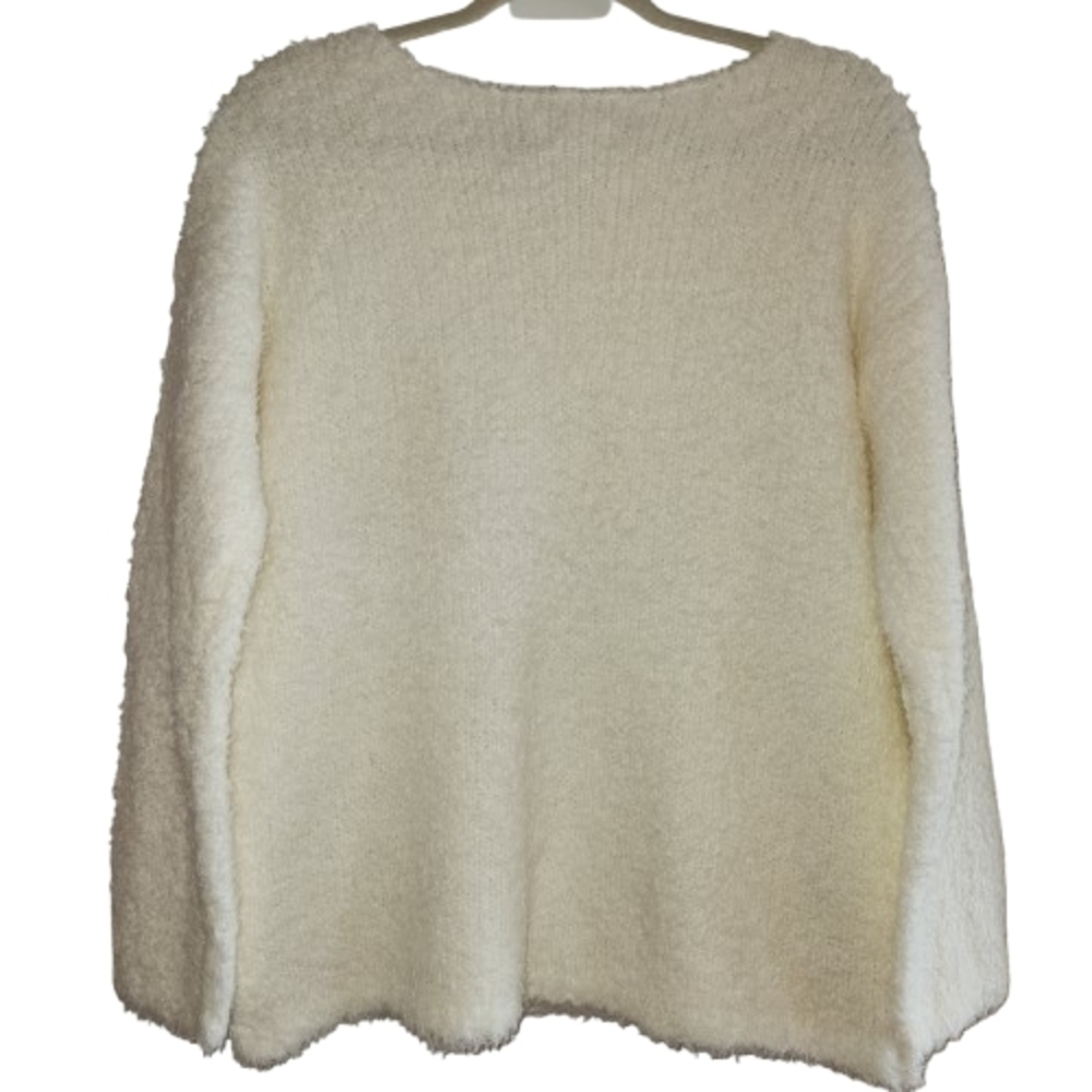 Lou & Grey Soft Cream Sweater Size M Loose Fit Soft Closet Staple Wool Blend